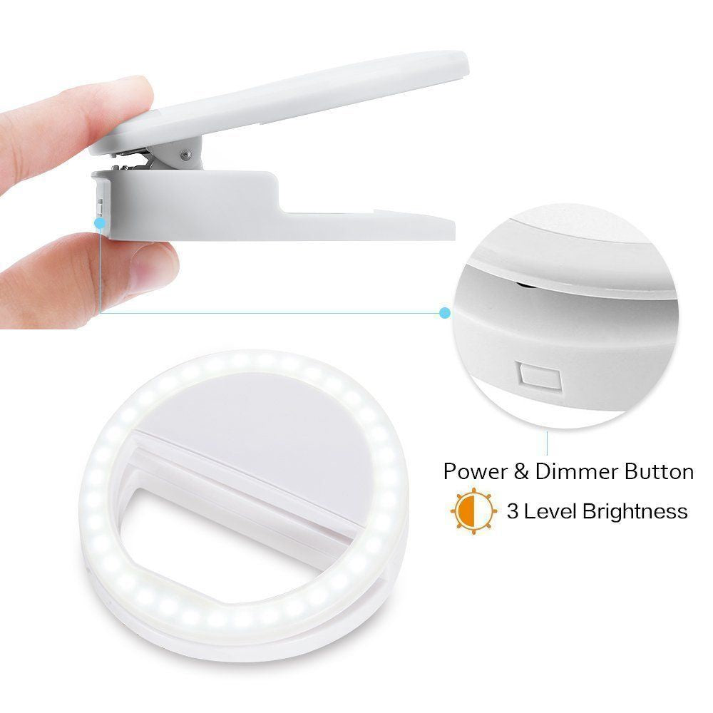 Portable Selfie Ring Clip-On for Mobile Phone