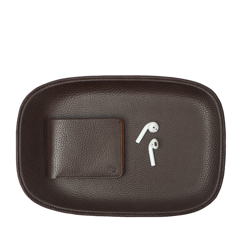 Leather Valet Tray, Brown