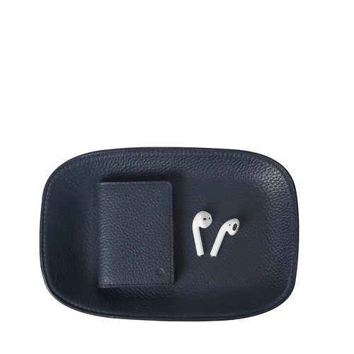 Leather Valet Tray, Navy
