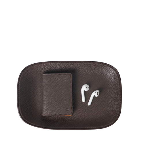 Leather Valet Tray, Brown