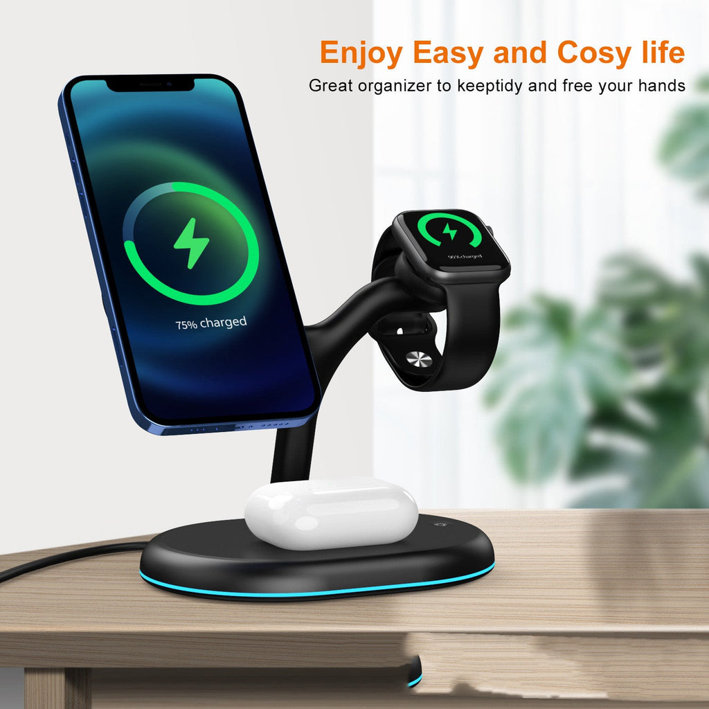3-in-1 Magnetic Phone, Earbud, Watch Wireless Charger