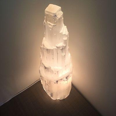 Selenite Crystal Skyscraper Large Lamp