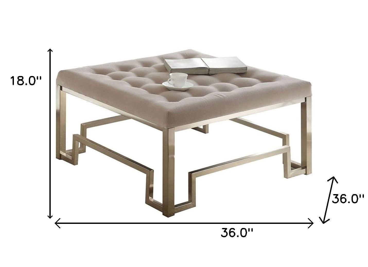 Fabric And Champagne Cocktail Ottoman
