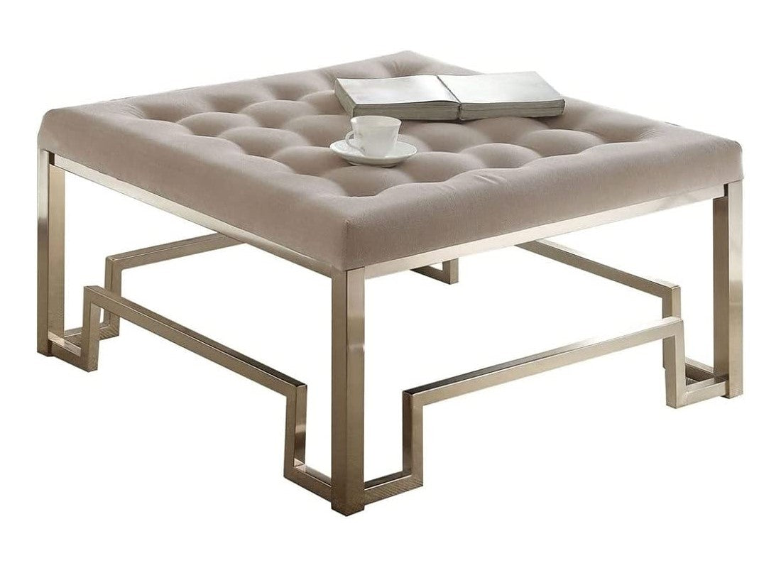 Fabric And Champagne Cocktail Ottoman