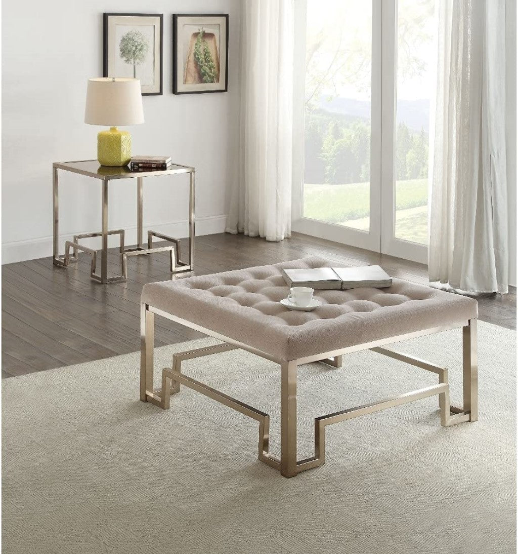 Fabric And Champagne Cocktail Ottoman