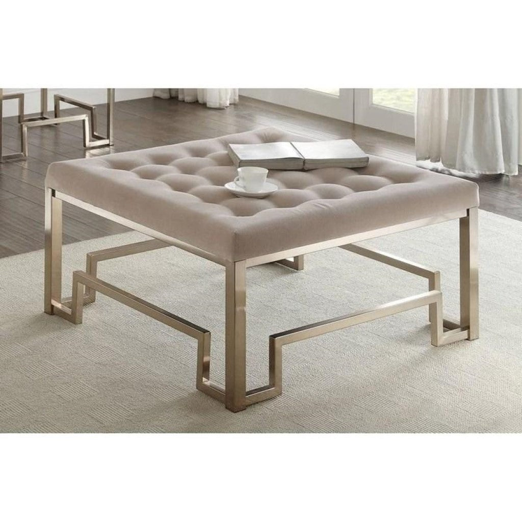 Fabric And Champagne Cocktail Ottoman