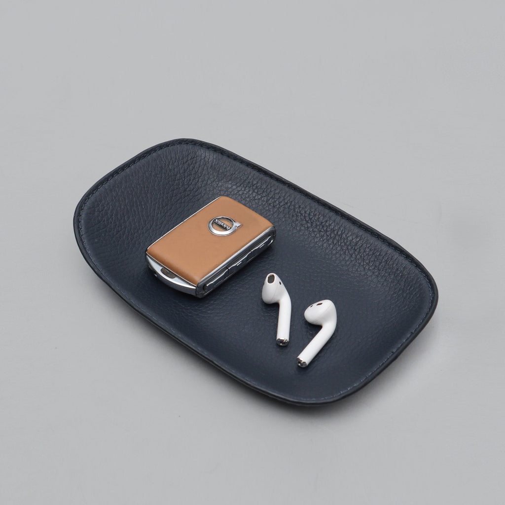 Leather Valet Tray, Navy