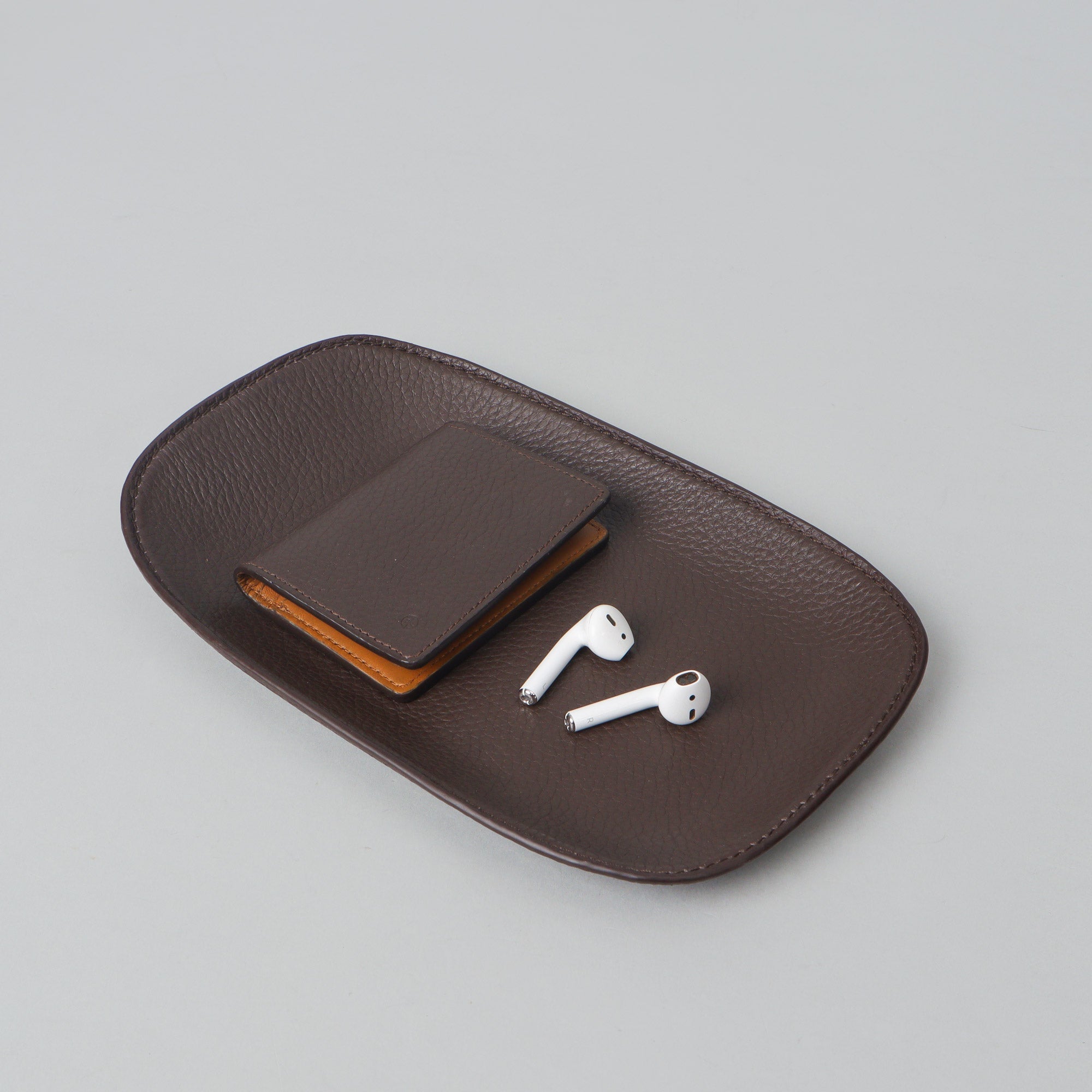 Leather Valet Tray, Brown