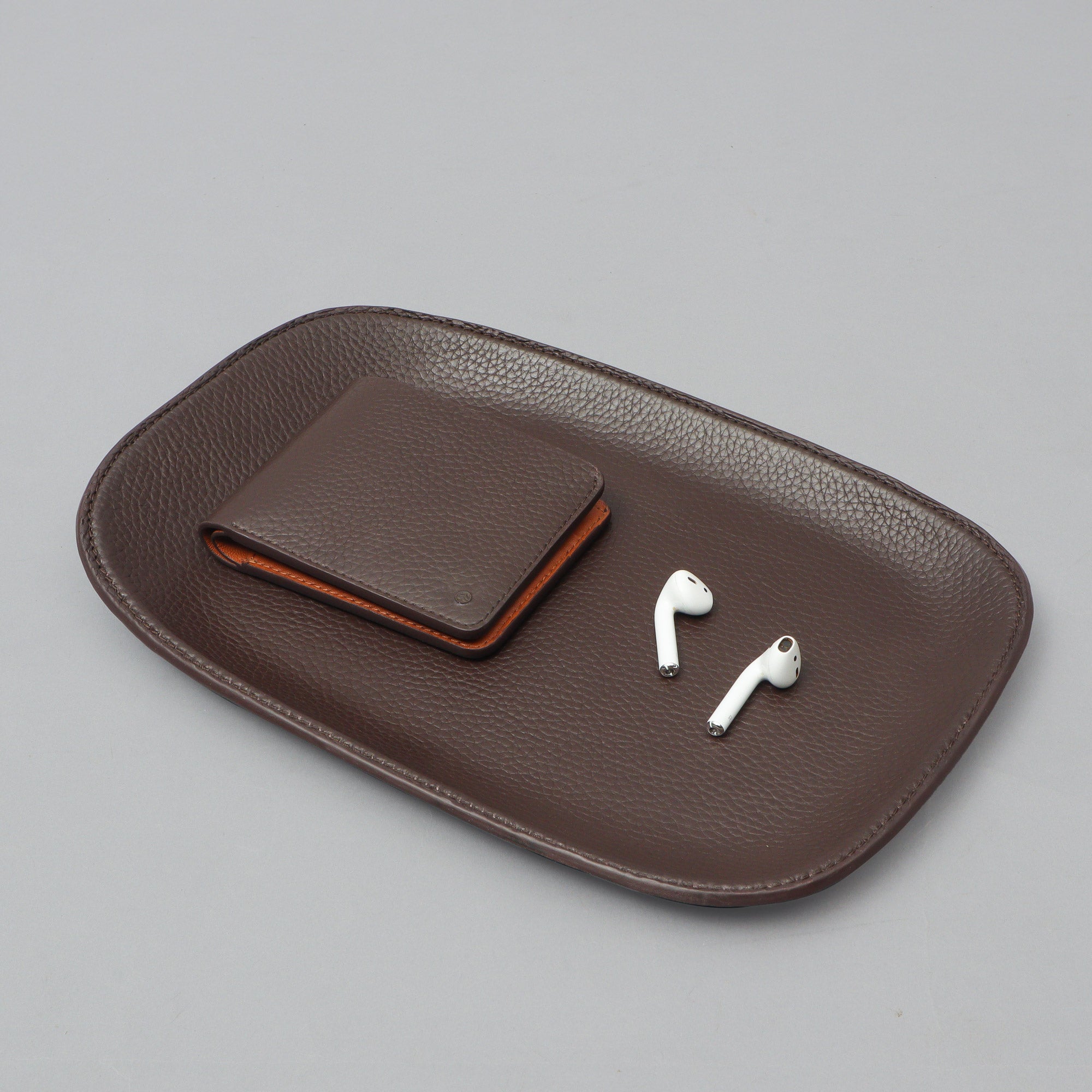 Leather Valet Tray, Brown