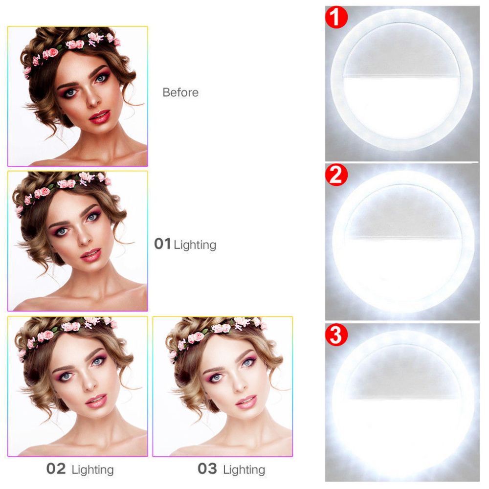 Portable Selfie Ring Clip-On for Mobile Phone