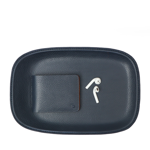 Leather Valet Tray, Navy