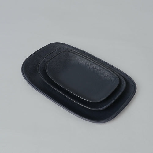 Leather Valet Tray, Navy