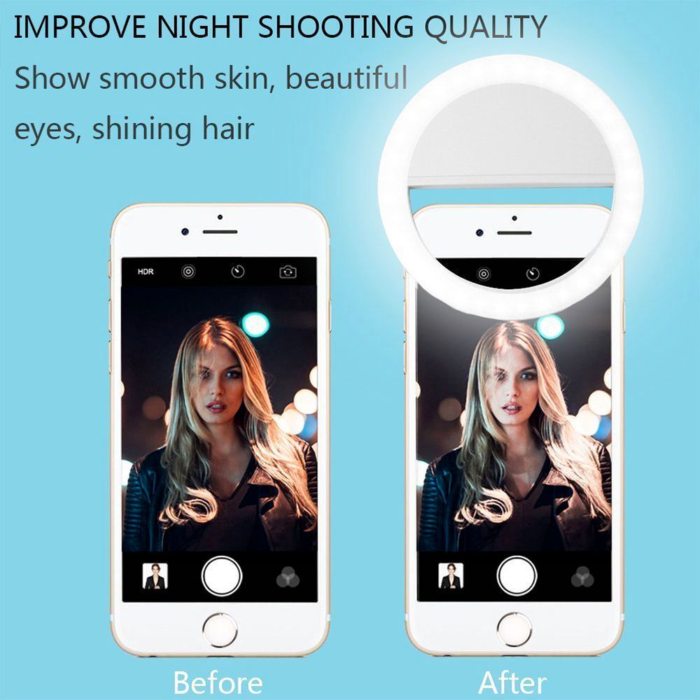 Portable Selfie Ring Clip-On for Mobile Phone
