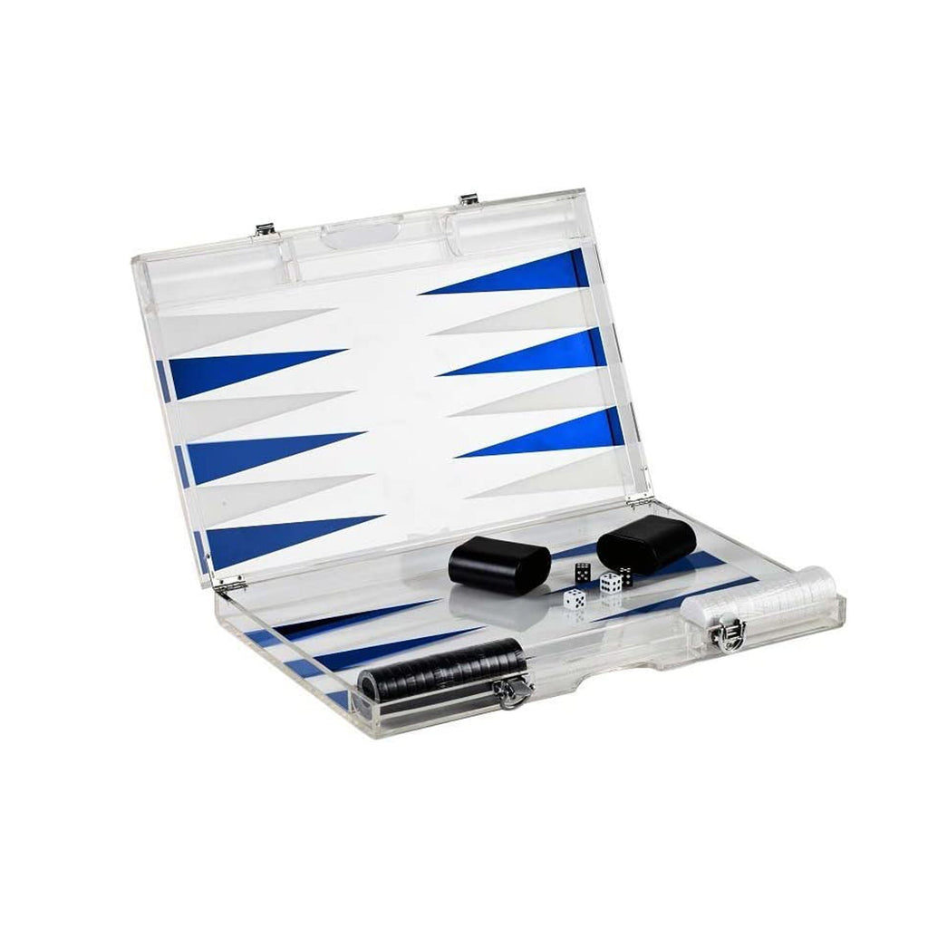 Premium 18-Inch Lucite Backgammon Set - Elegant Design for Timeless Enjoyment-0