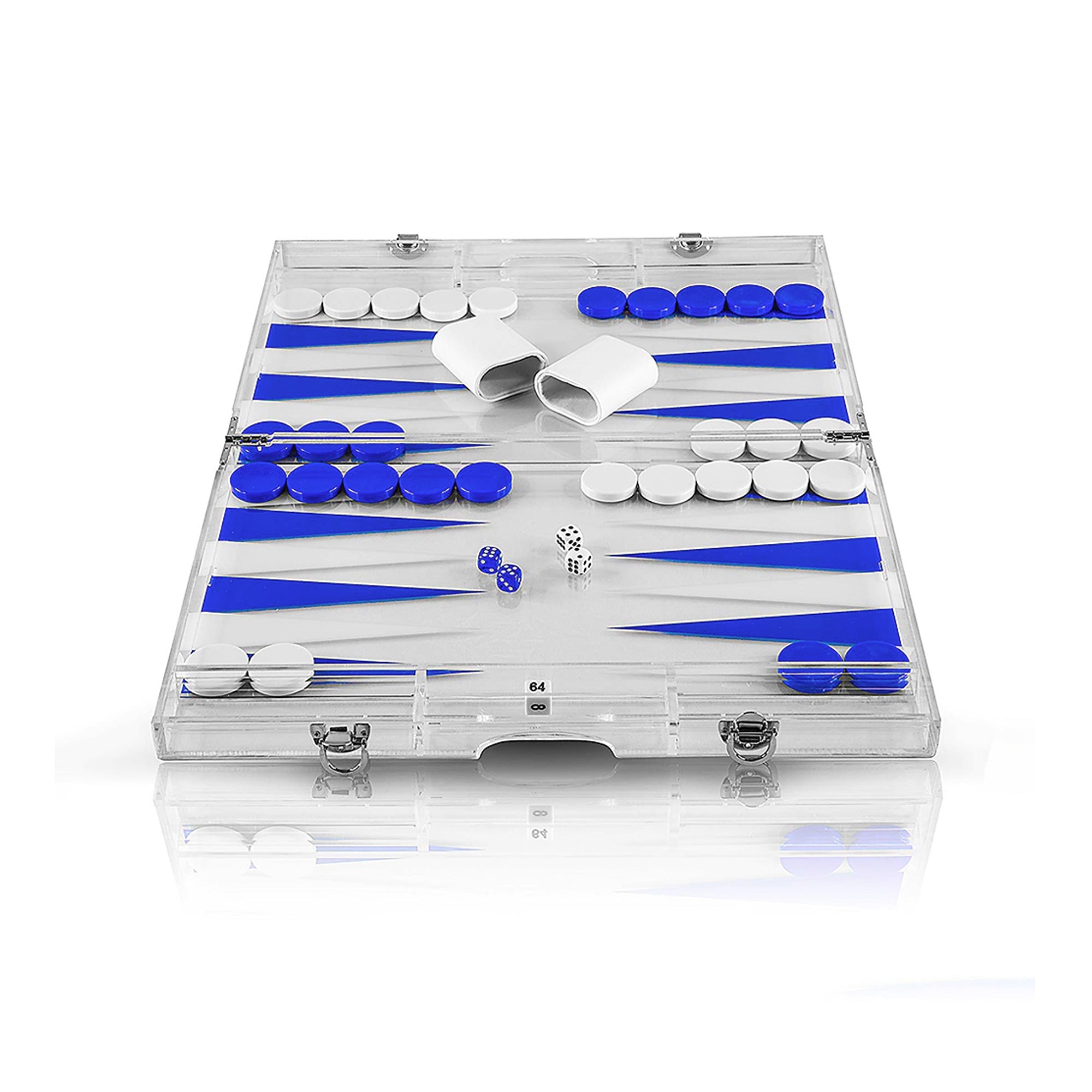 Premium 18-Inch Lucite Backgammon Set - Elegant Design for Timeless Enjoyment-1