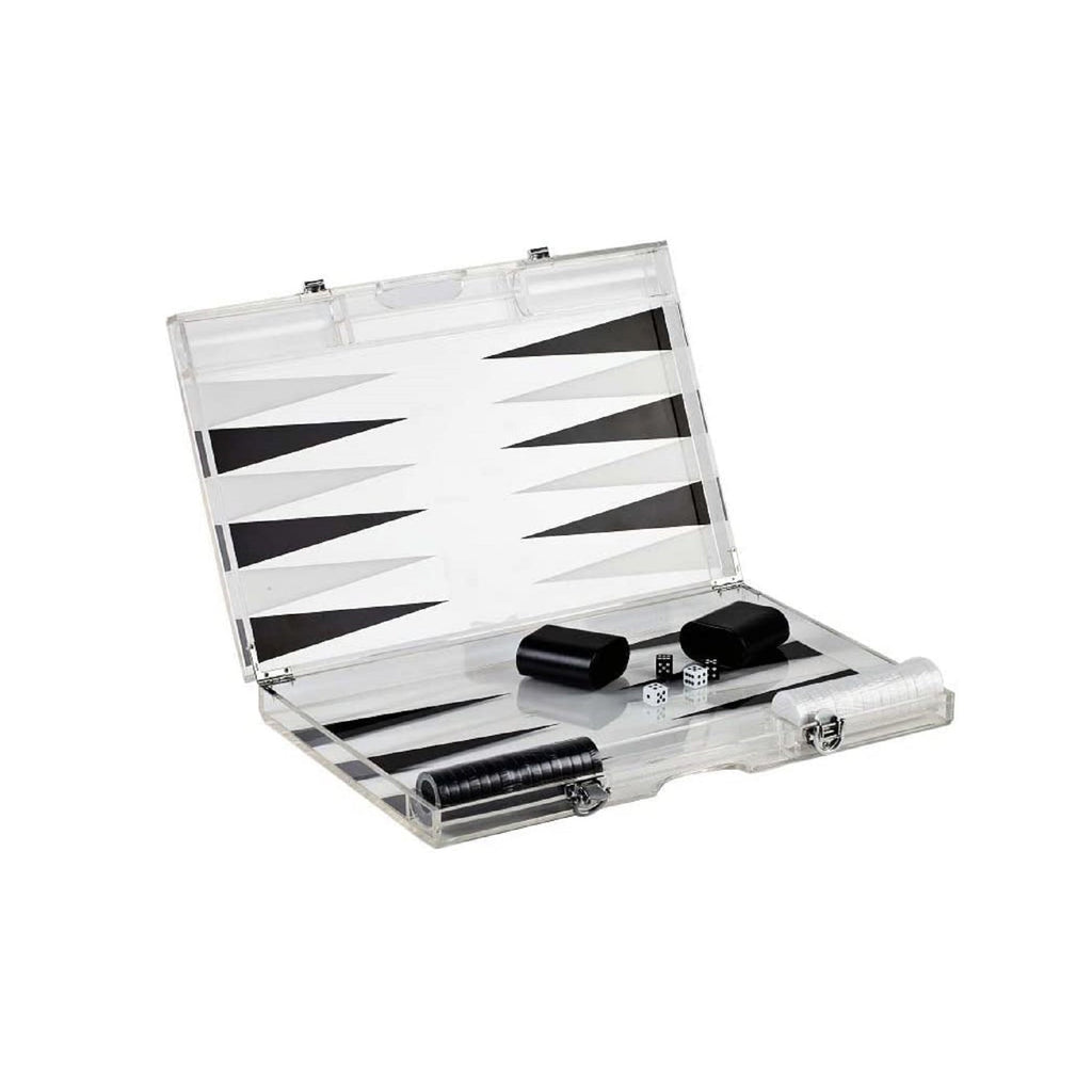 Premium 18-Inch Lucite Backgammon Set - Elegant Design for Timeless Enjoyment-2