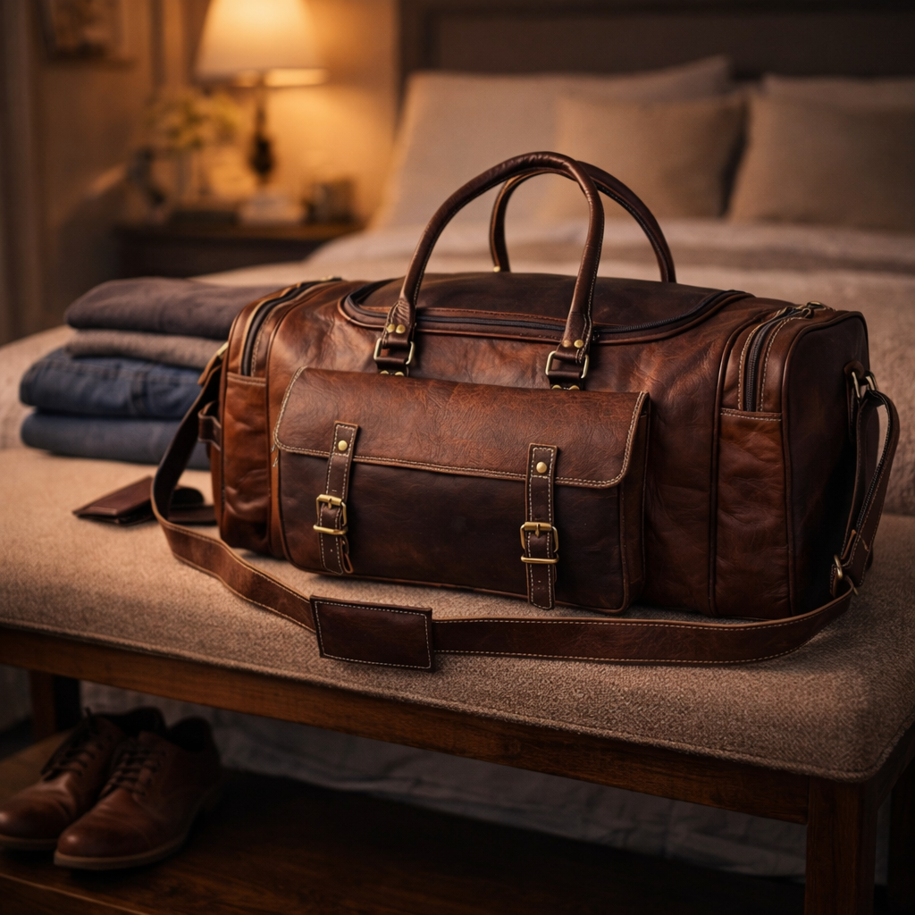 Traveler Weekender Leather Duffle