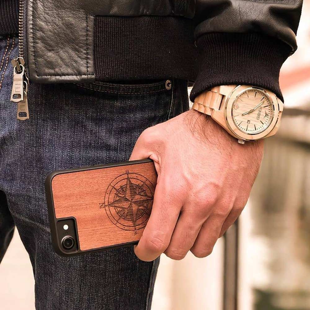 Compass Mahogany Phone Case
