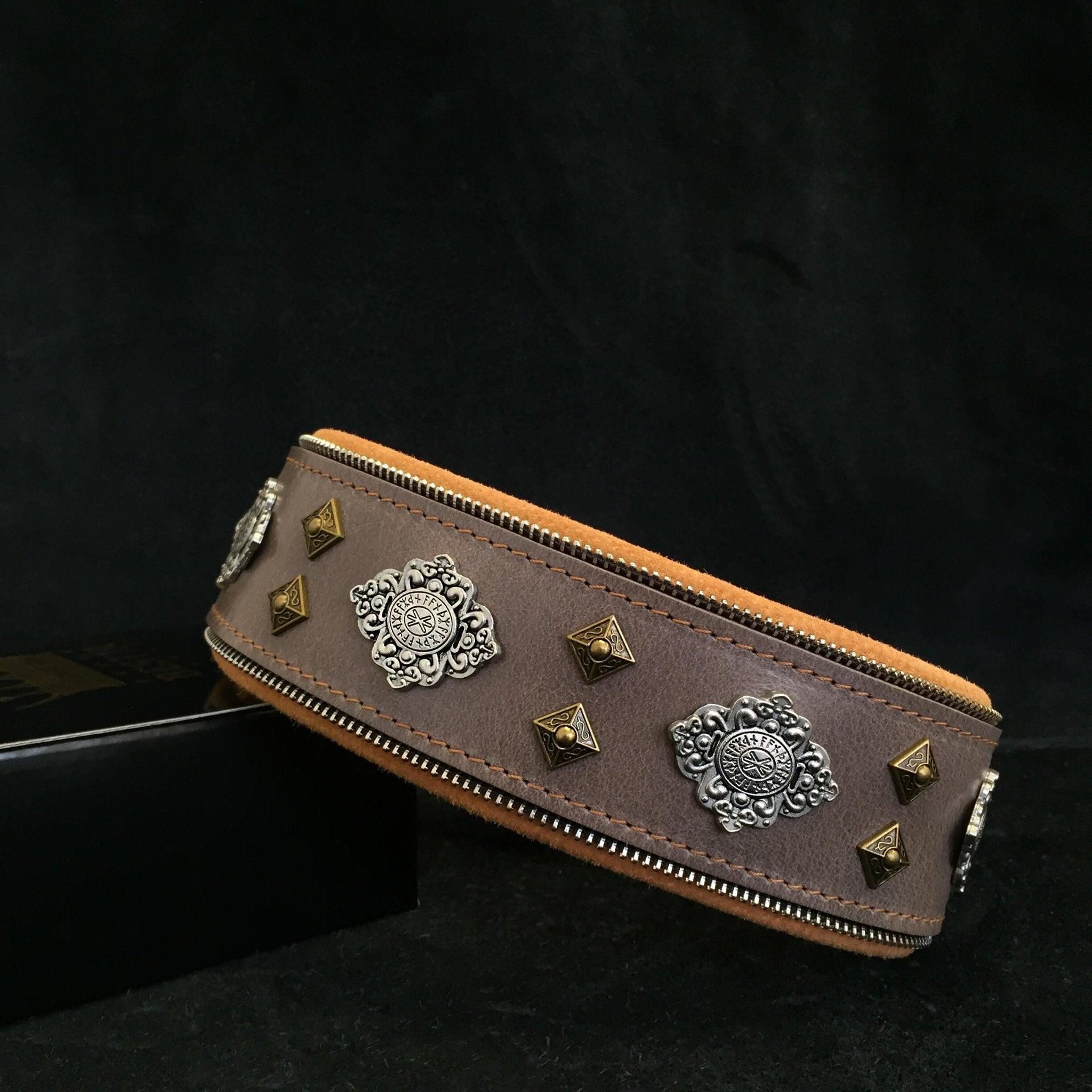 "AZTEC" BIG dog SET - Harness - collar - lead. Grey