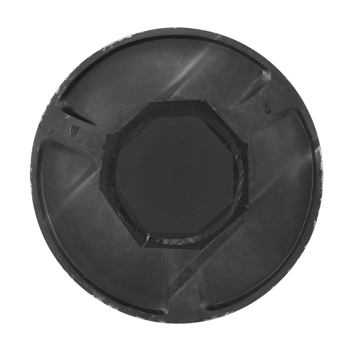 Round Sculpted Silver Wall Mirror with Beveled Glass