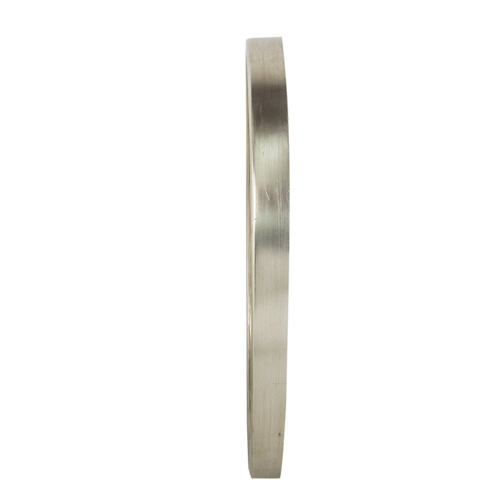 Round Sculpted Silver Wall Mirror with Beveled Glass