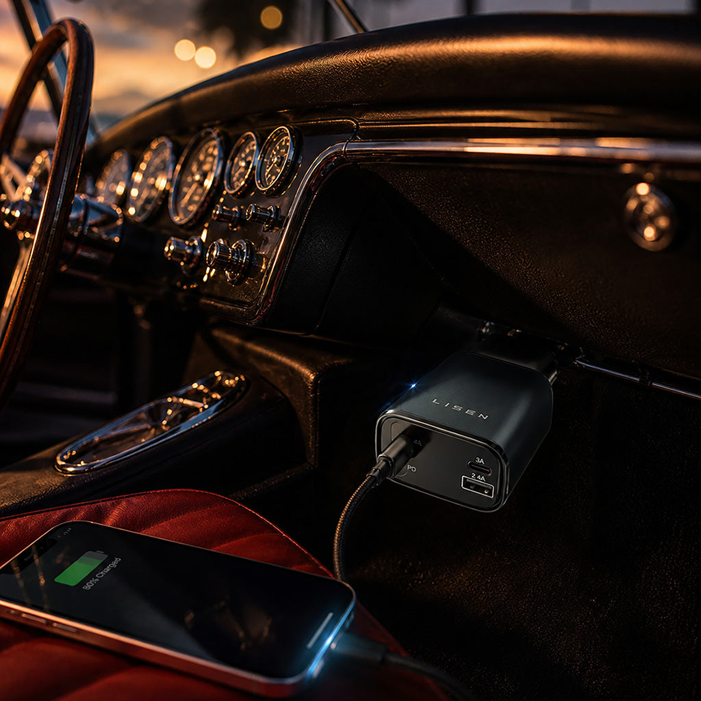 Retractable USB C Car Charger