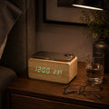 Bamboo Wireless Phone Charger/Digital Clock