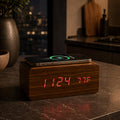 Walnut Wireless Phone Charger/Digital Clock