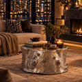Silver Leaf Log Coffee Table