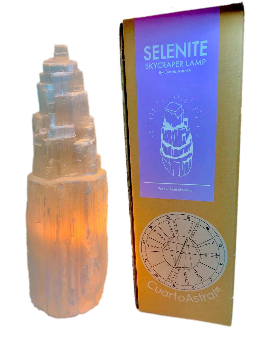 Selenite Crystal Skyscraper Large Lamp