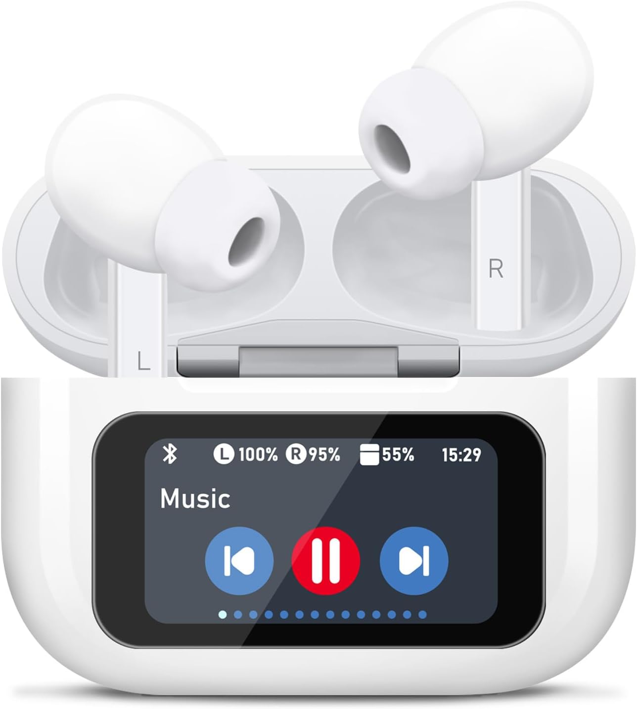 Wireless Earbuds With Touch Screen Case