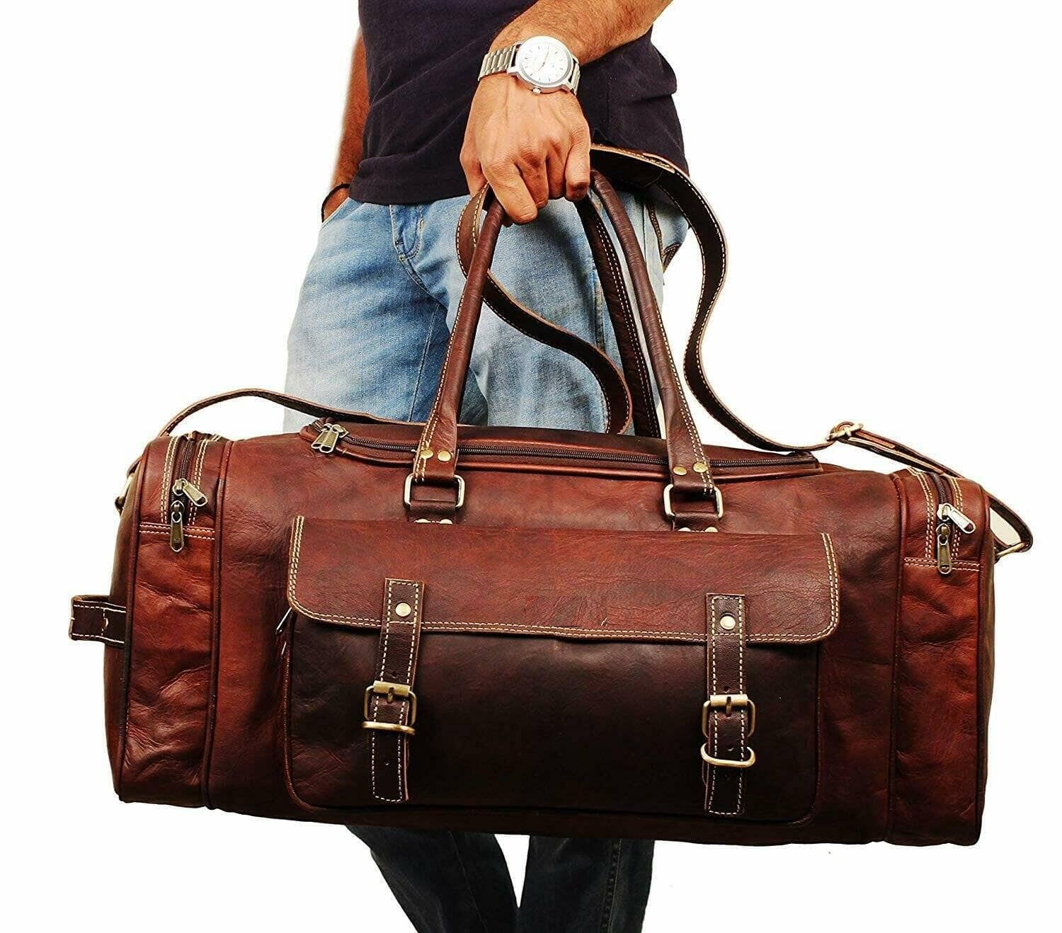 Traveler Weekender Leather Duffle