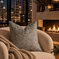 Dusky Gem Blue and Silver Luxury Throw Pillow