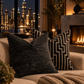 Onyx Caviar Velvet Throw Pillow in Black