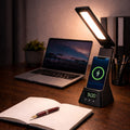 3-in-1 LED Desk Lamp with Wireless Charger and Alarm Clock