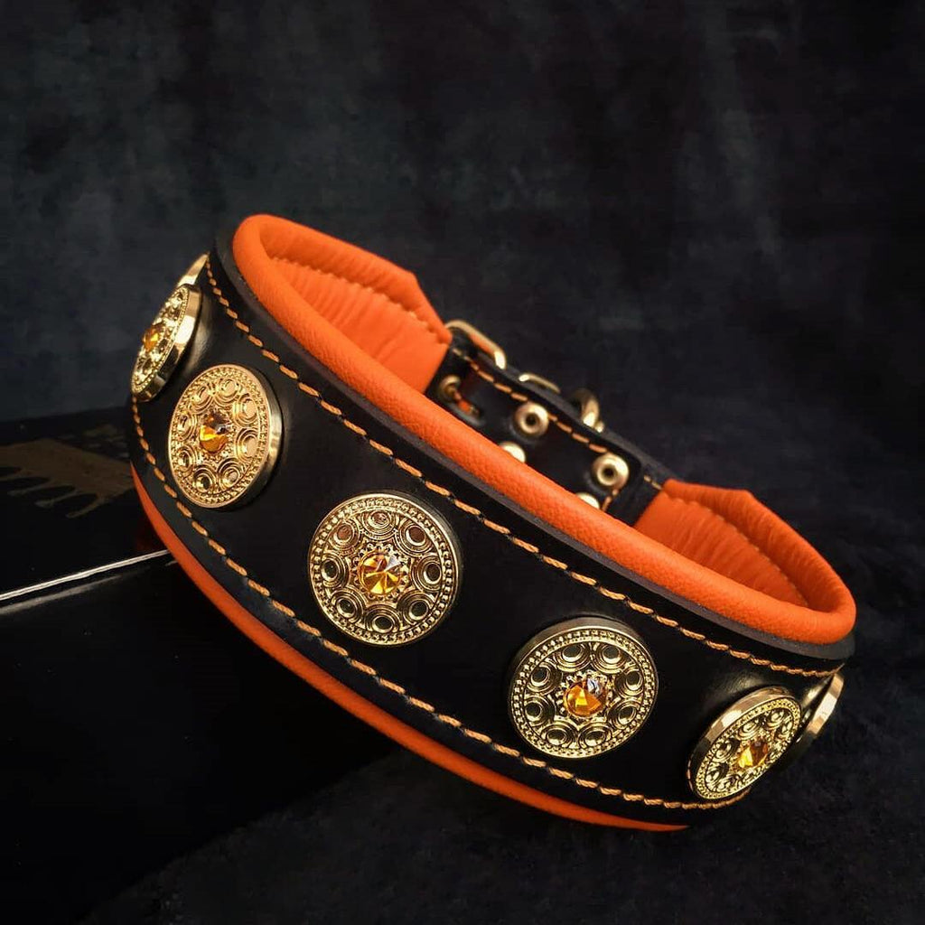 The "Bijou" Collar Orange & Black