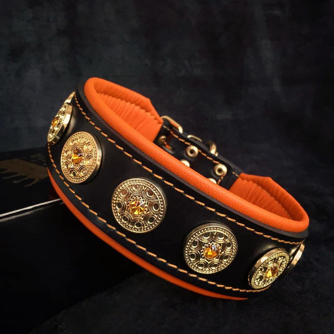 The "Bijou" Collar Orange & Black